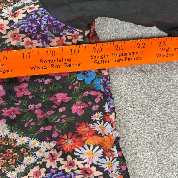 Johnny Was XS Floral Patchwork Blouse Button Down‎ Bohemian Tunic Top Western - Picture 11 of 13